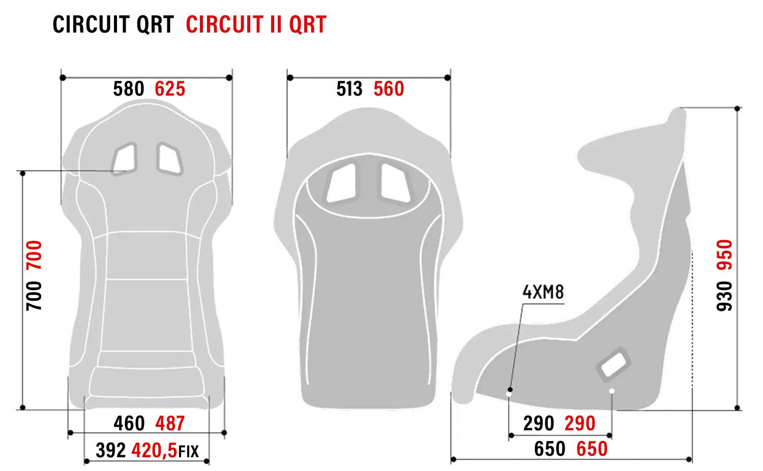 Sparco Rennsitz Circuit QRT + Stahlkonsole (3030)